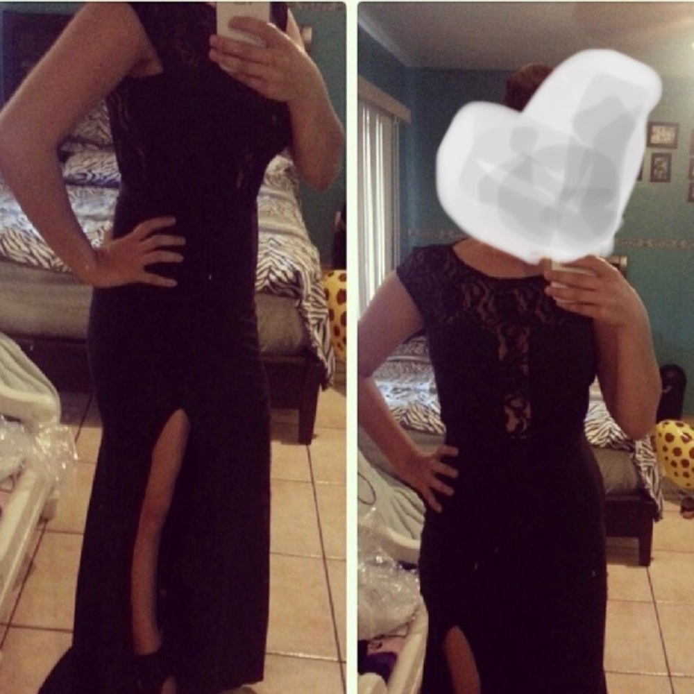Special occasion black long mermaid style dress.